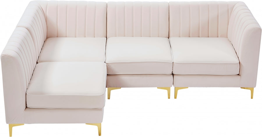 Sectionnel modulaire en velours Alina