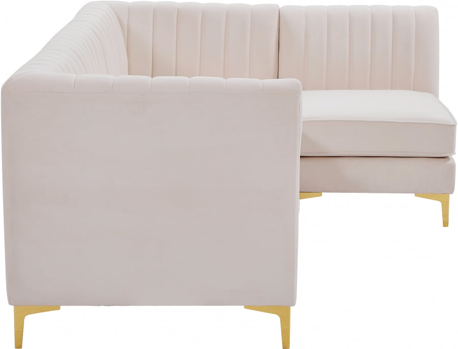Sectionnel modulaire en velours Alina