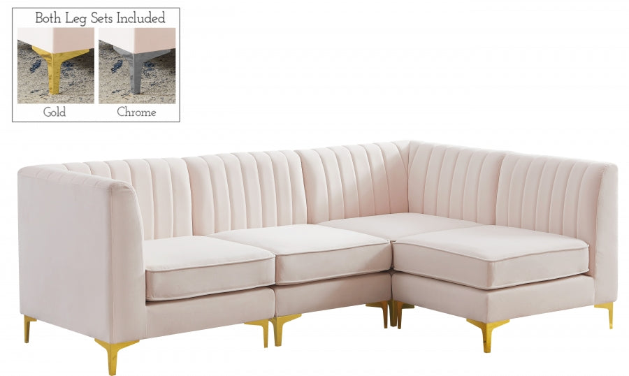 Sectionnel modulaire en velours Alina