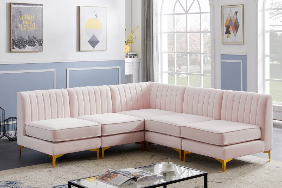 Sectionnel modulaire en velours Alina
