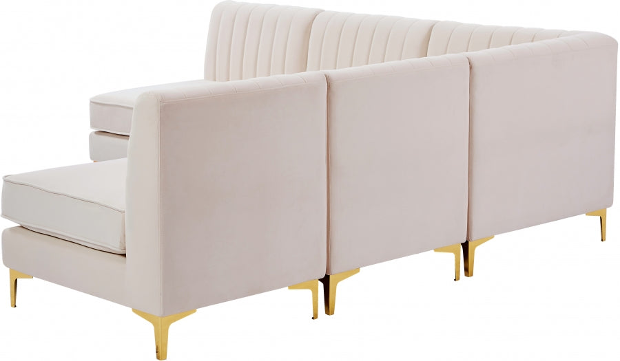 Sectionnel modulaire en velours Alina