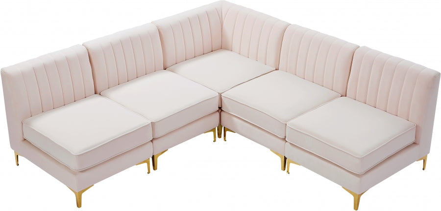 Sectionnel modulaire en velours Alina