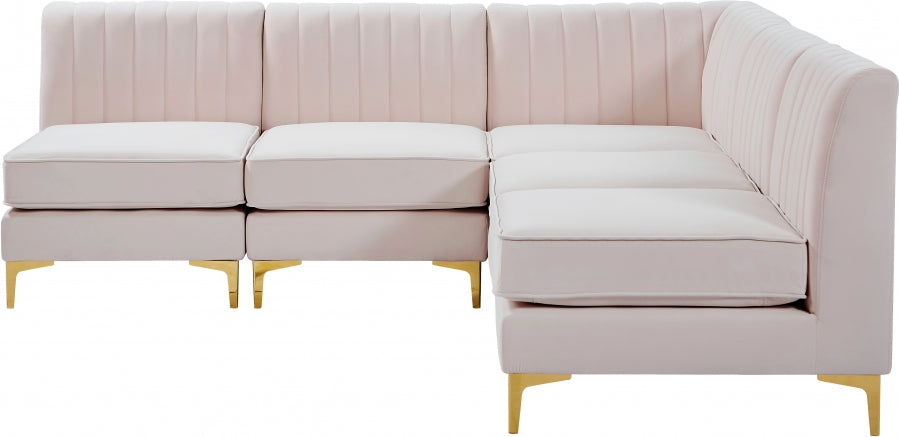 Sectionnel modulaire en velours Alina