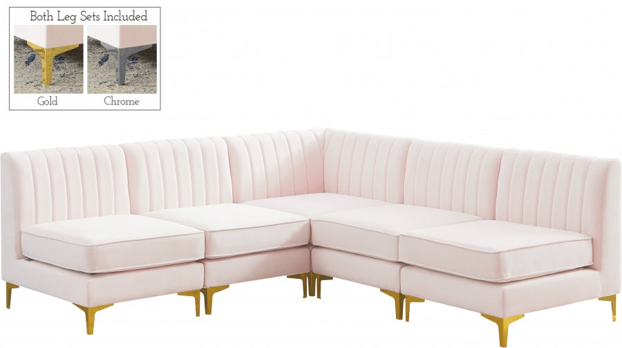 Sectionnel modulaire en velours Alina