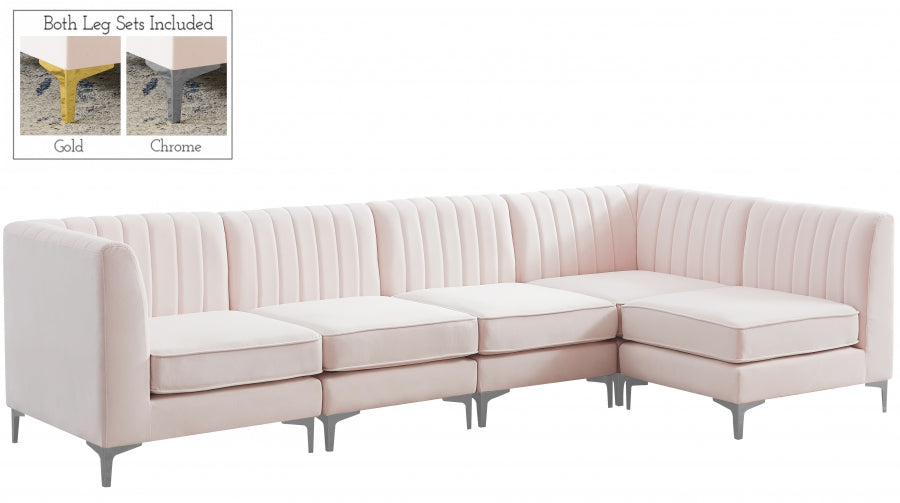 Sectionnel modulaire en velours Alina