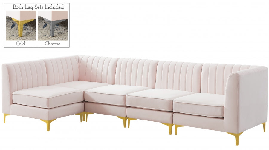 Sectionnel modulaire en velours Alina