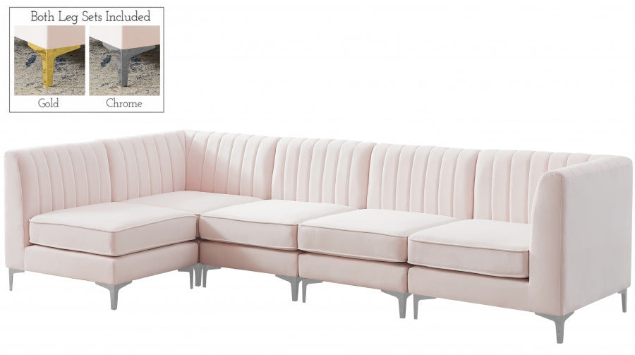 Sectionnel modulaire en velours Alina