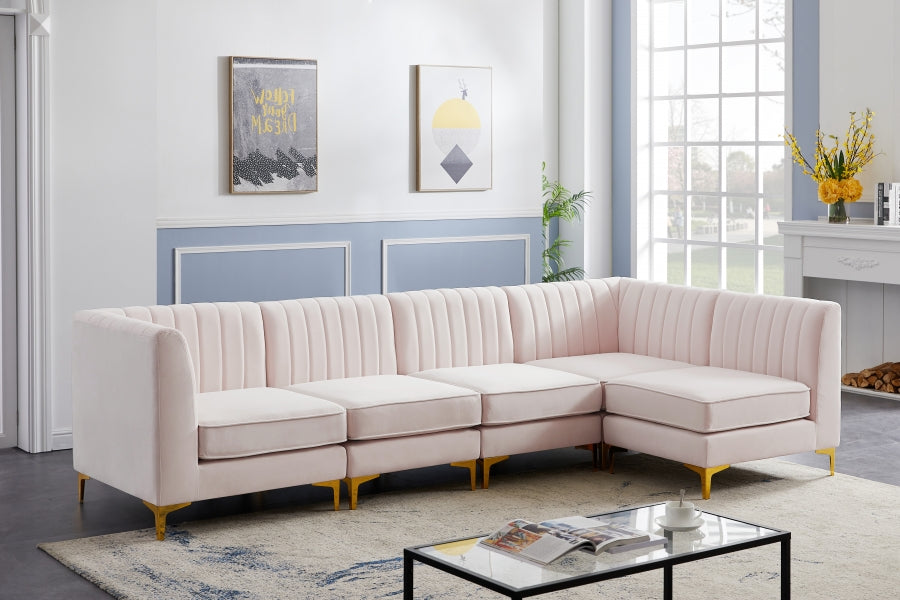 Sectionnel modulaire en velours Alina