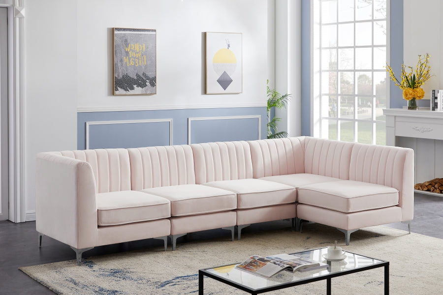 Sectionnel modulaire en velours Alina