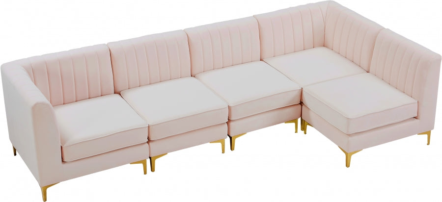 Sectionnel modulaire en velours Alina