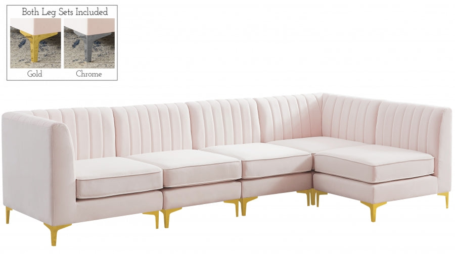 Sectionnel modulaire en velours Alina