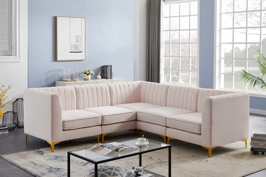 Sectionnel modulaire en velours Alina