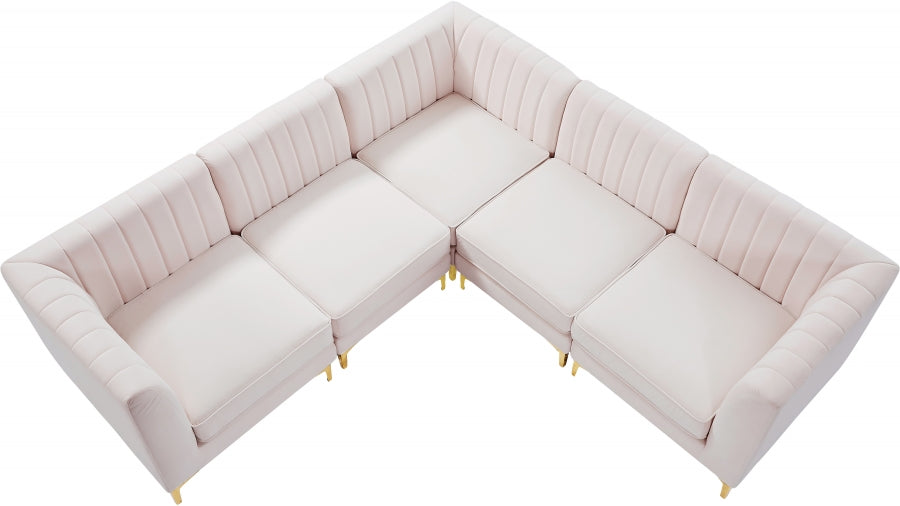 Sectionnel modulaire en velours Alina