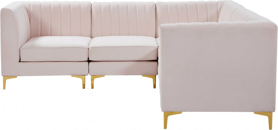 Sectionnel modulaire en velours Alina