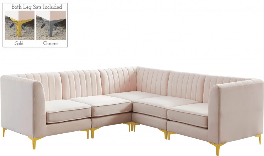 Sectionnel modulaire en velours Alina