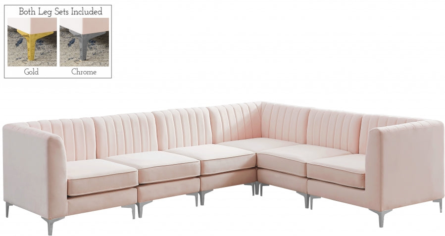 Sectionnel modulaire en velours Alina