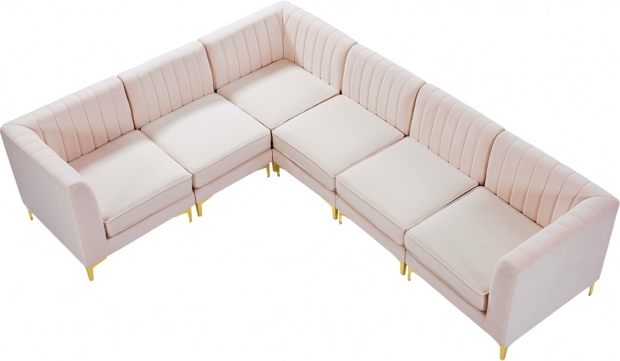 Sectionnel modulaire en velours Alina
