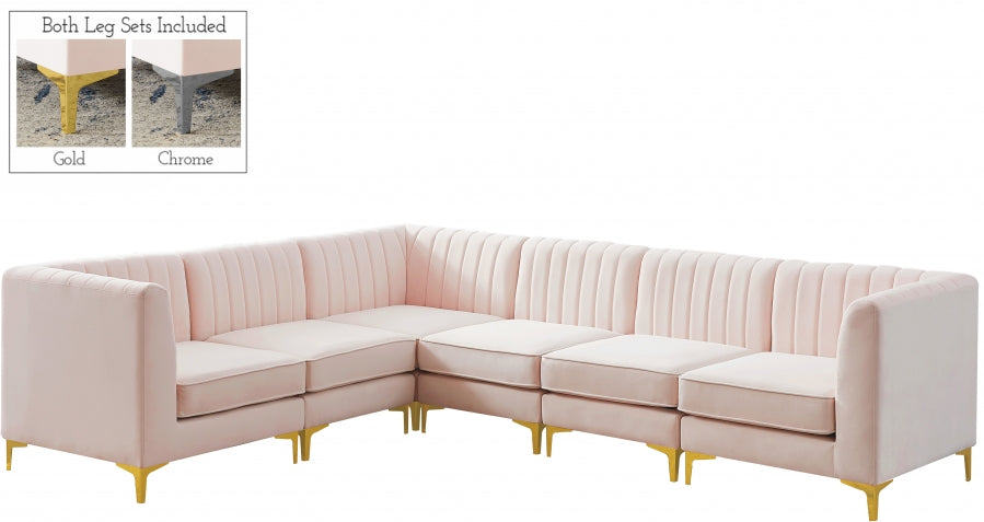 Sectionnel modulaire en velours Alina