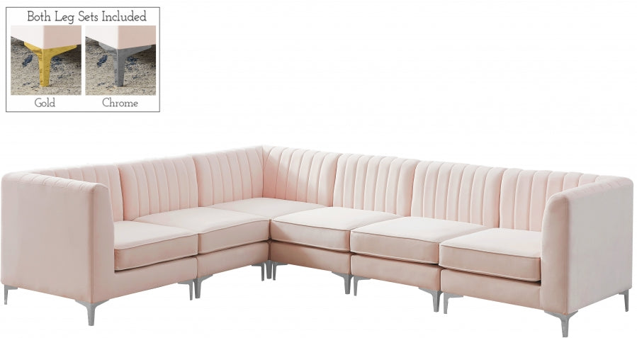 Sectionnel modulaire en velours Alina