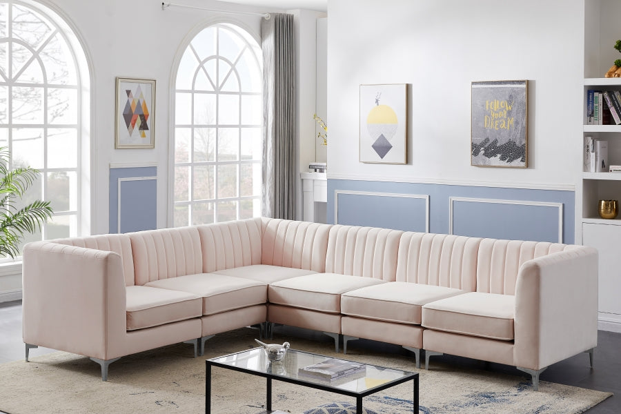 Sectionnel modulaire en velours Alina