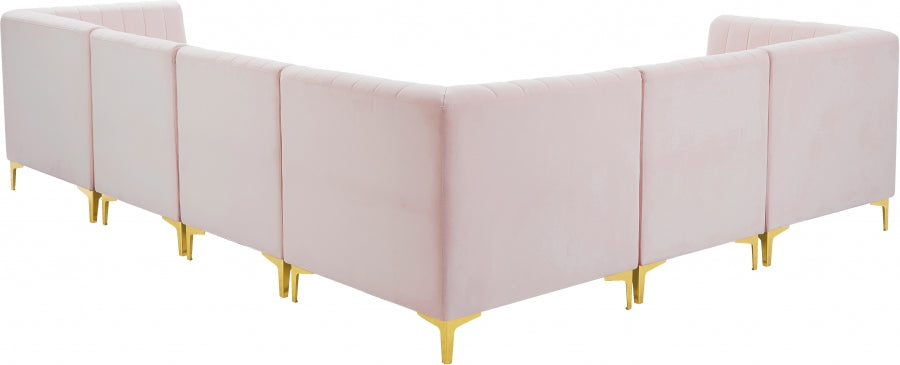 Sectionnel modulaire en velours Alina