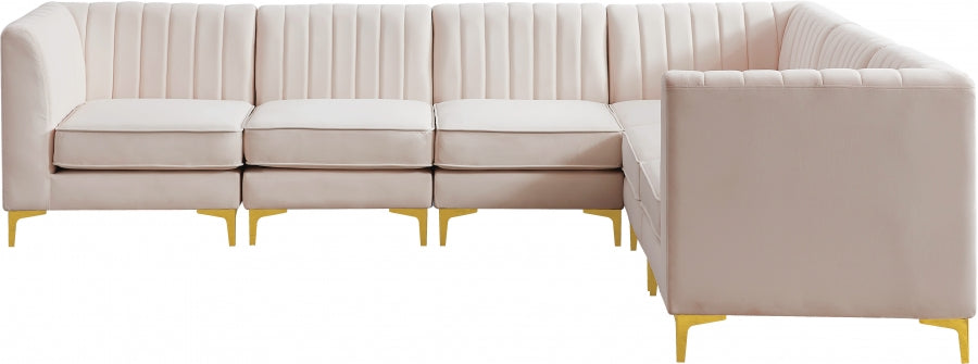 Sectionnel modulaire en velours Alina