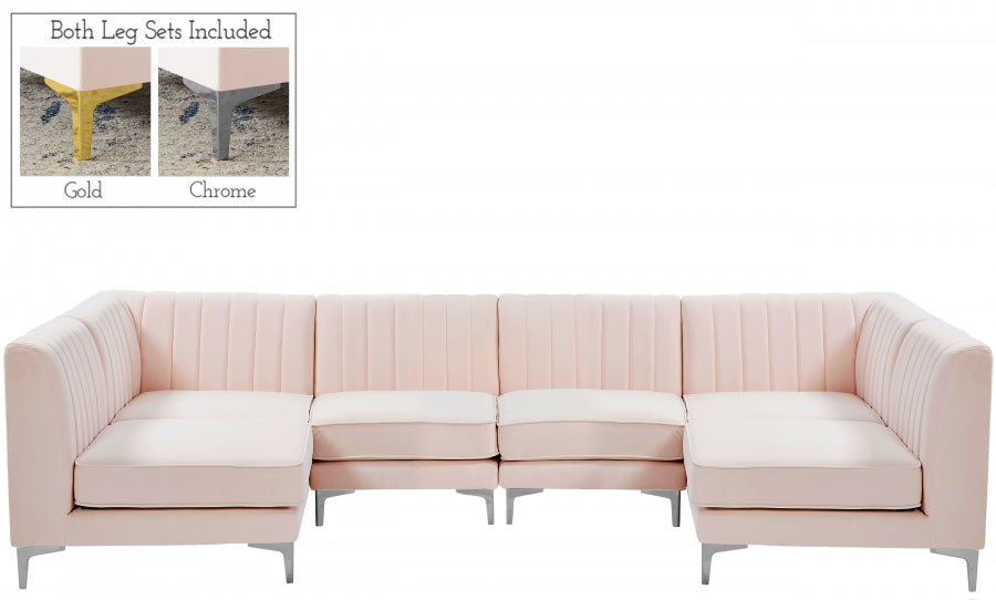 Sectionnel modulaire en velours Alina