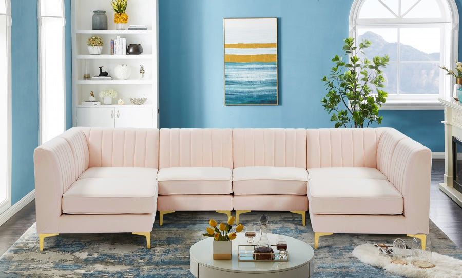Sectionnel modulaire en velours Alina