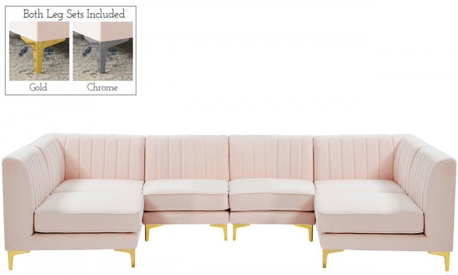 Sectionnel modulaire en velours Alina