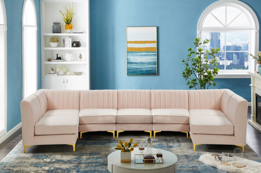 Sectionnel modulaire en velours Alina