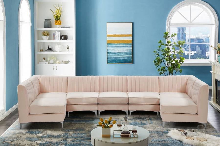 Sectionnel modulaire en velours Alina