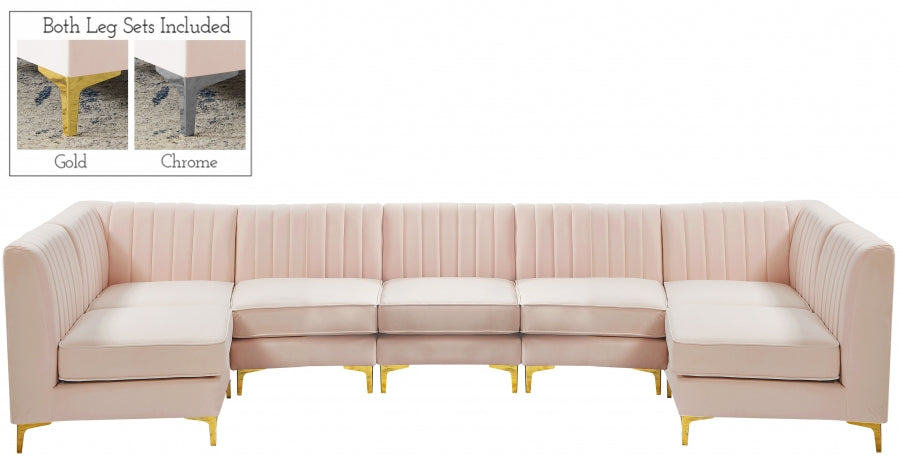 Sectionnel modulaire en velours Alina