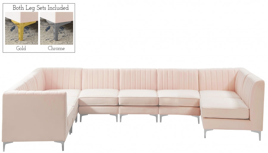 Sectionnel modulaire en velours Alina