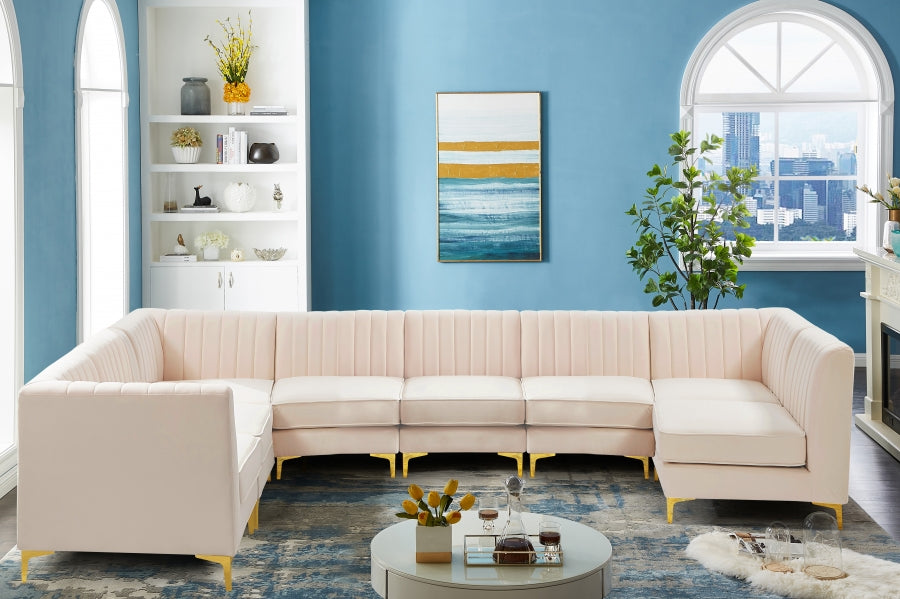 Sectionnel modulaire en velours Alina