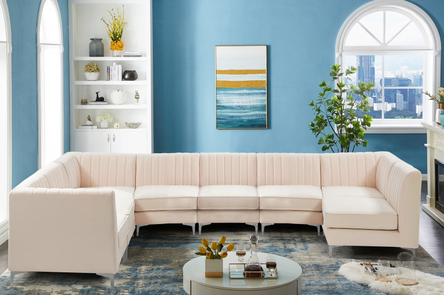 Sectionnel modulaire en velours Alina