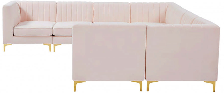 Sectionnel modulaire en velours Alina