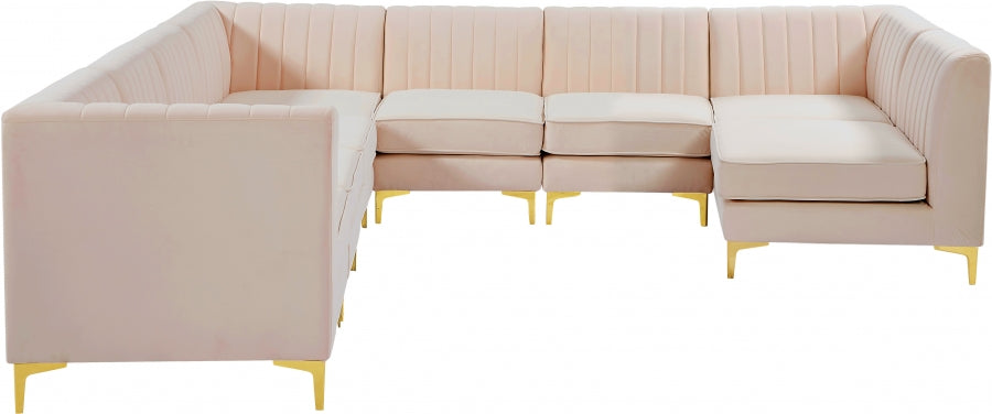 Sectionnel modulaire en velours Alina