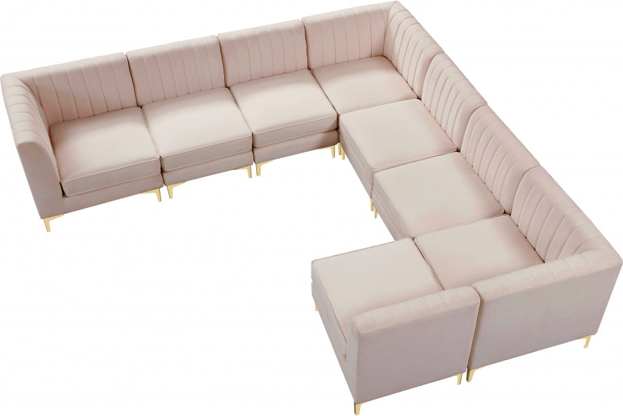 Sectionnel modulaire en velours Alina