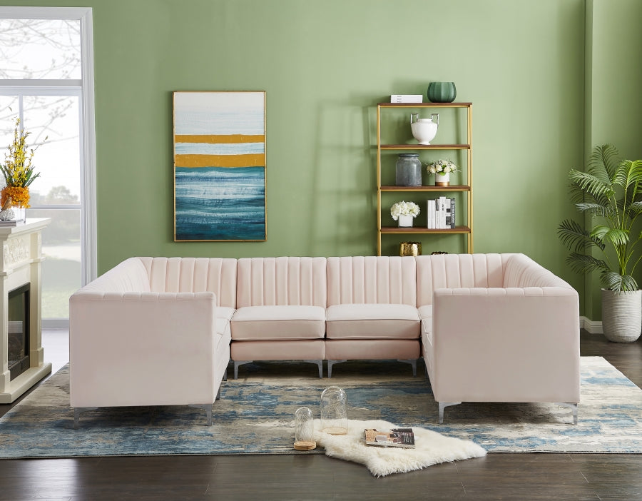 Sectionnel modulaire en velours Alina