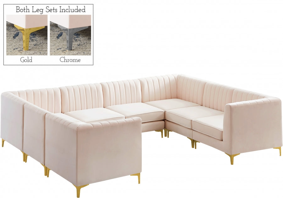 Sectionnel modulaire en velours Alina