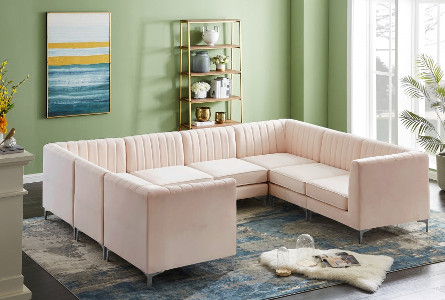 Sectionnel modulaire en velours Alina