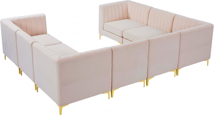 Sectionnel modulaire en velours Alina