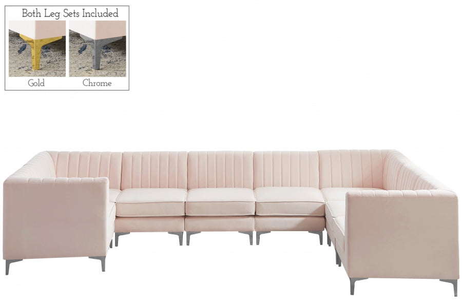Sectionnel modulaire en velours Alina