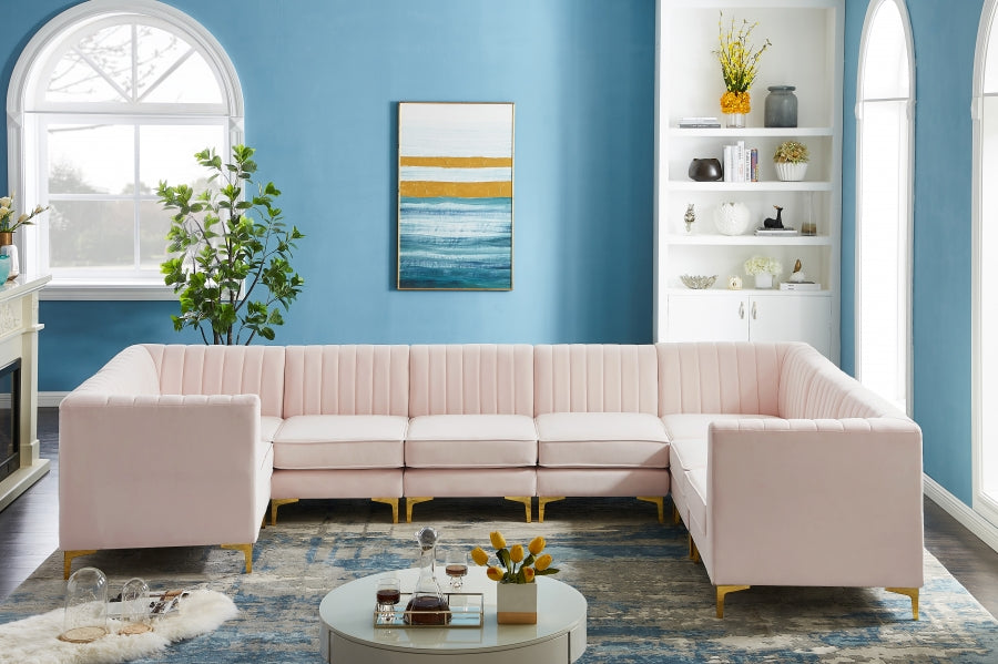Sectionnel modulaire en velours Alina