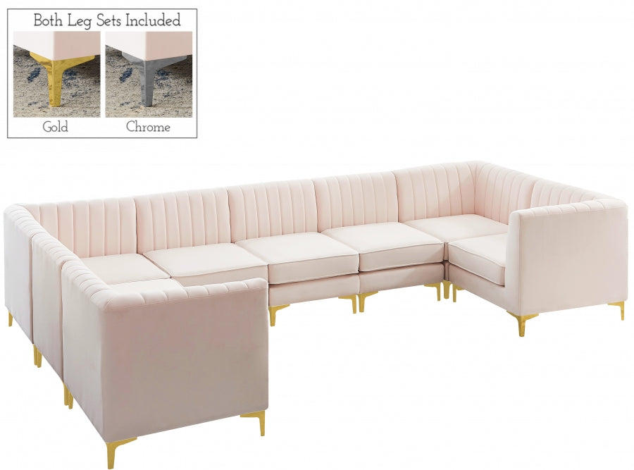 Sectionnel modulaire en velours Alina