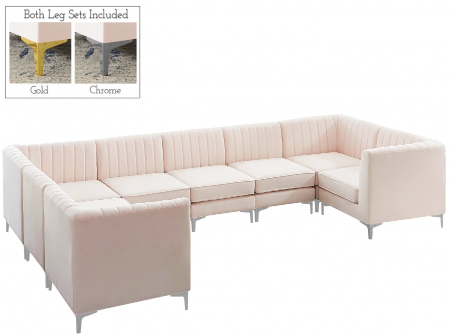 Sectionnel modulaire en velours Alina