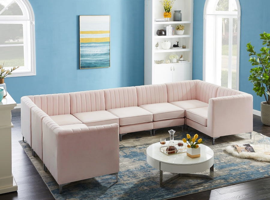 Sectionnel modulaire en velours Alina