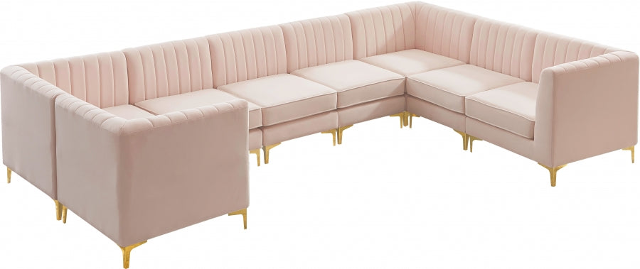 Sectionnel modulaire en velours Alina