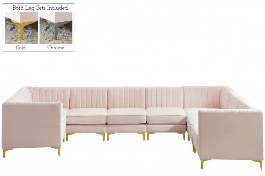 Sectionnel modulaire en velours Alina