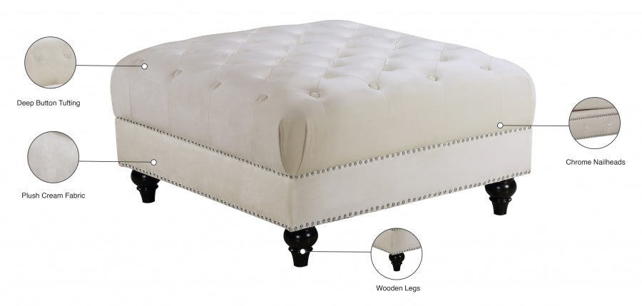 Pouf en velours Sabrina